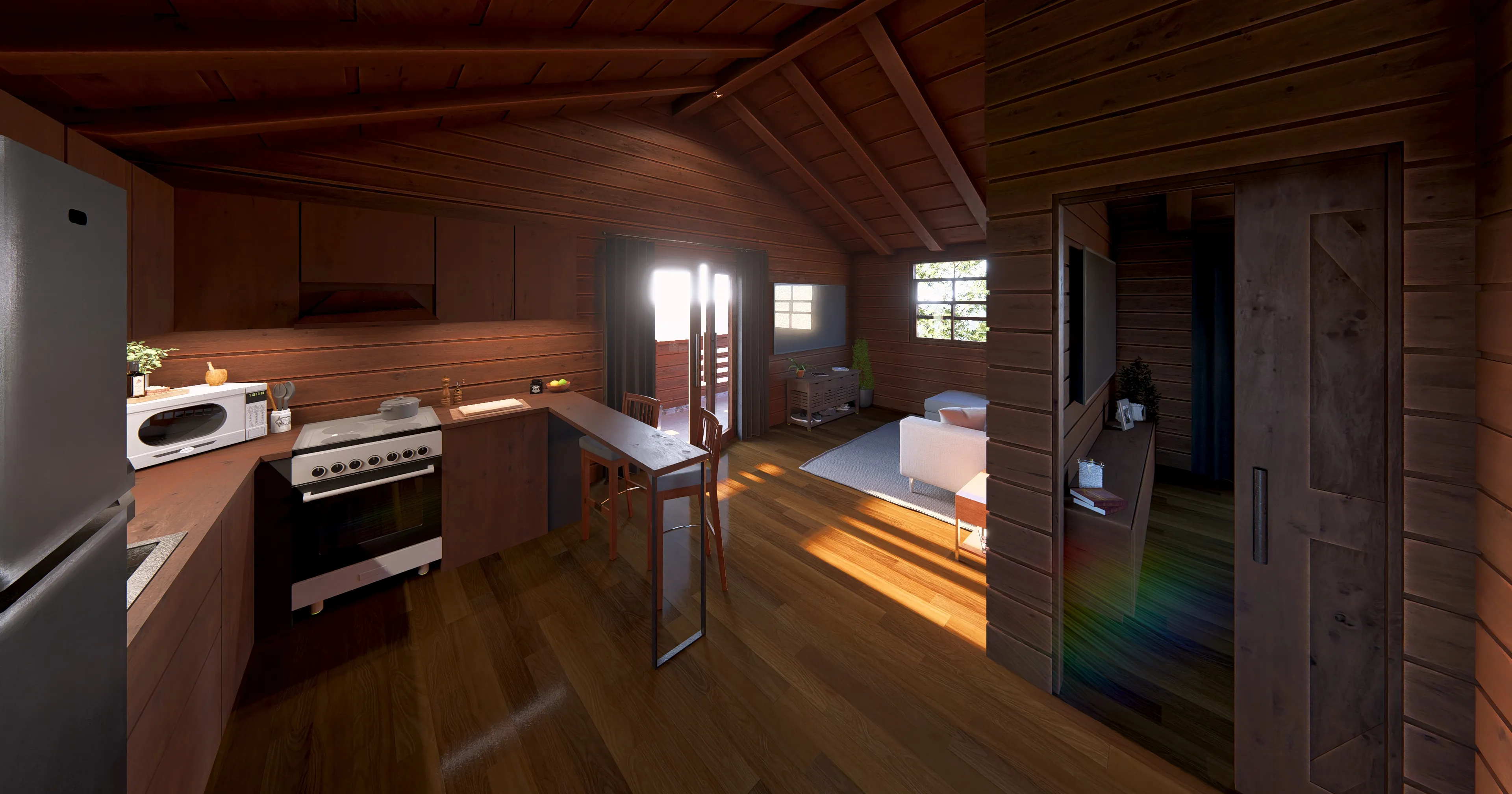 Render exterior residencial — vivienda unifamiliar en Tenerife